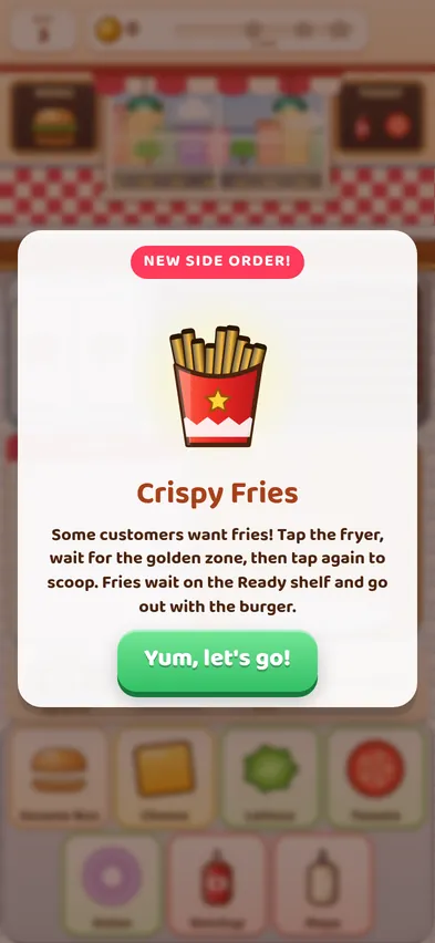 The New side order card introducing Crispy Fries