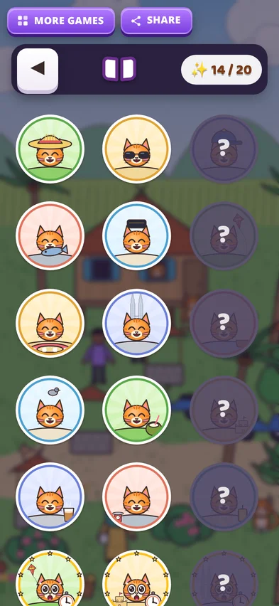 The sticker album with 14 of 20 stickers earned and question marks on the ones still to win